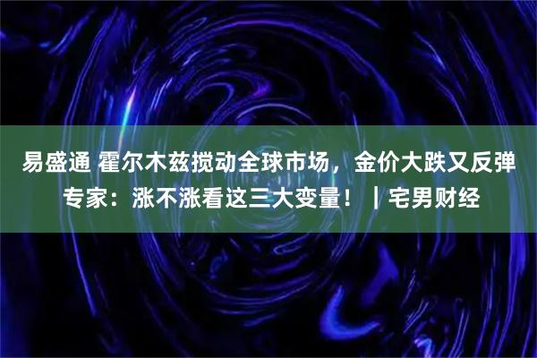 易盛通 霍尔木兹搅动全球市场，金价大跌又反弹 专家：涨不涨看这三大变量！｜宅男财经